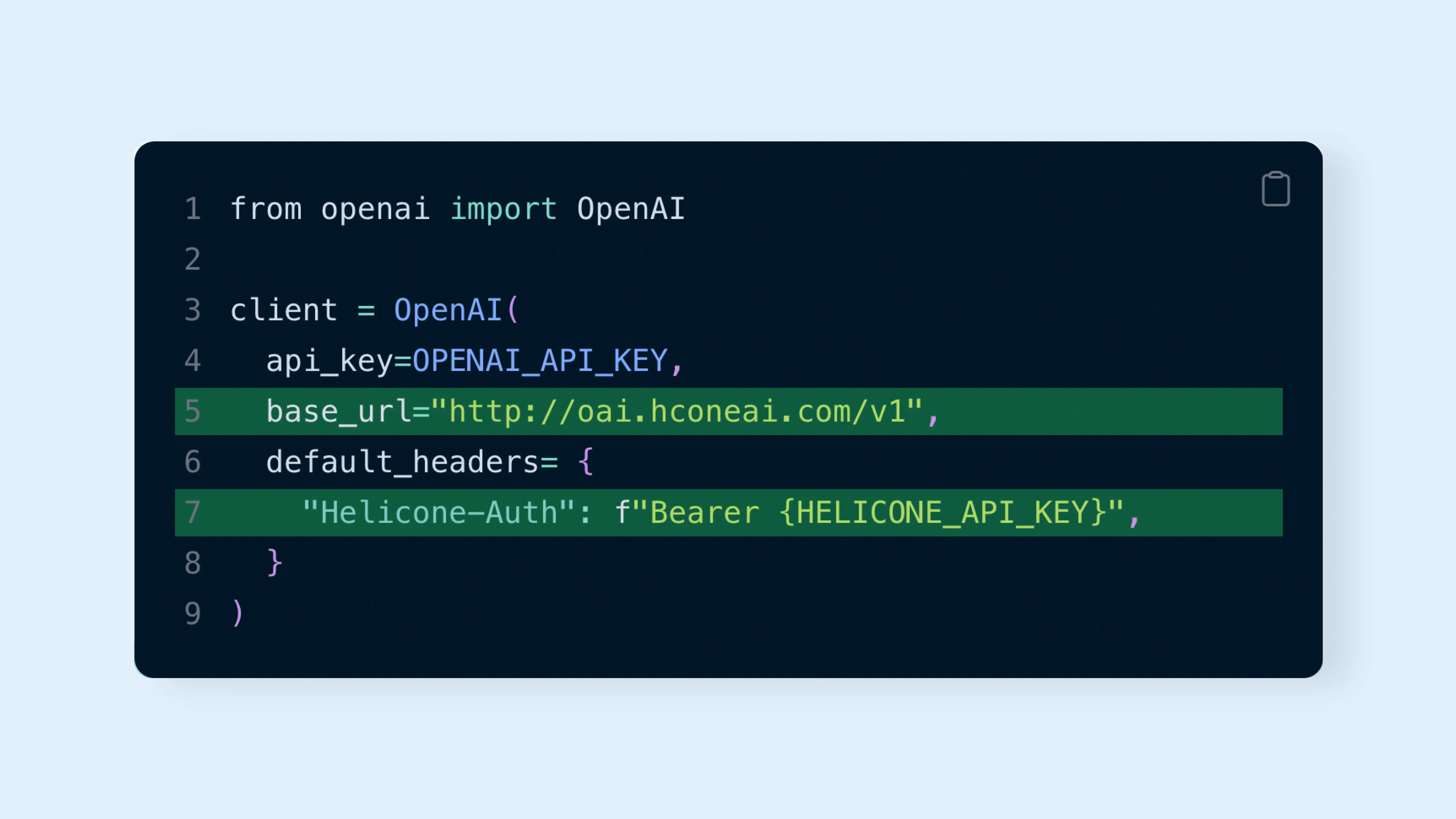 2-lines of code to integrate with Helicone